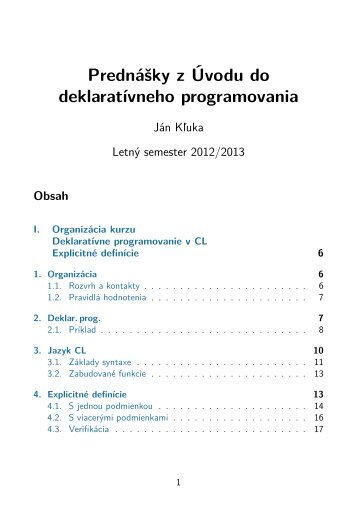 PrednÃ¡Å¡ky z Ãvodu do deklaratÃ­vneho programovania