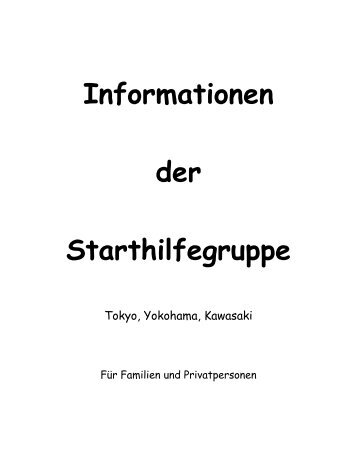 Informationen der Starthilfegruppe - Deutsche Schule Tokyo ...