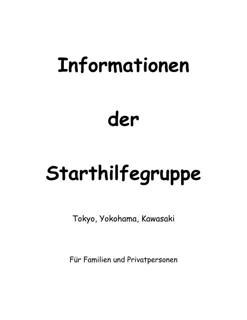 Informationen der Starthilfegruppe - Deutsche Schule Tokyo ...