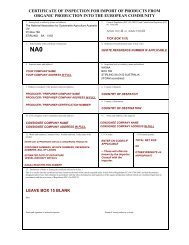 certificate of inspection for import of products from organic ... - NASAA