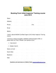 Booking Form Initial Inspector Training course June 2012 - NASAA