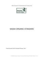 The NASAA Organic Standard