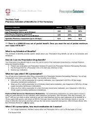 The Reta Trust Pharmacy Schedule of Benefits for 3-Tier Formulary ...