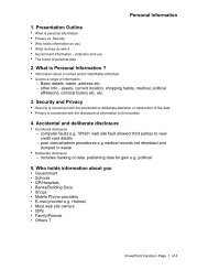 Personal Information 1. Presentation Outline 2. What is Personal ...