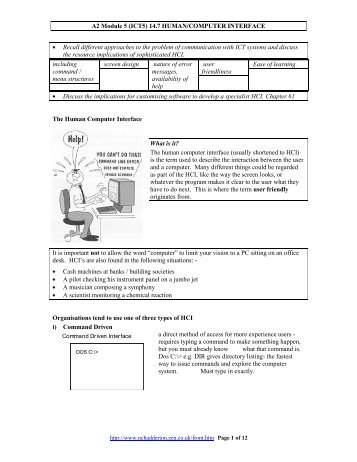 the notes - AS Level ICT WGS