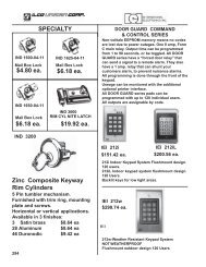 SPECIALTY Zinc Composite Keyway Rim Cylinders ... - HATA, Inc.