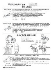 BOLT TYPE DESK LOCK CAM LOCKS - HATA, Inc.