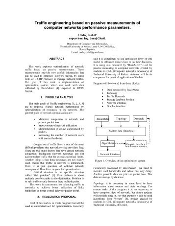 Traffic engineering based on passive measurements of ... - CNL