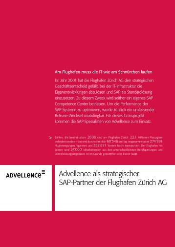 Advellence als strategischer SAP-Partner der Flughafen ZÃ¼rich AG