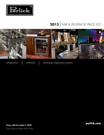 2013 BAR & BEVERAGE PRICE LIST - Greenfield World Trade