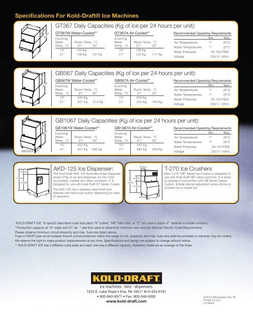 The cold standard in ice! - Greenfield World Trade