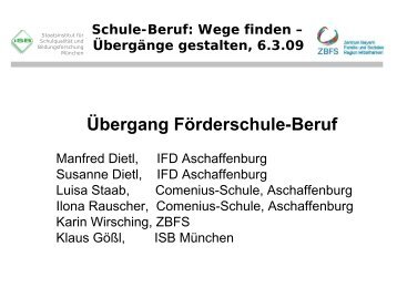 Workshop - Ãbergang FÃ¶rderschule Beruf