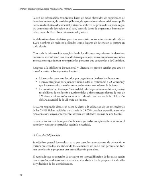 Informe de la ComisiÃ³n Nacional sobre PrisiÃ³n PolÃ­tica y Tortura