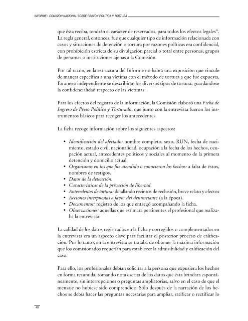 Informe de la ComisiÃ³n Nacional sobre PrisiÃ³n PolÃ­tica y Tortura