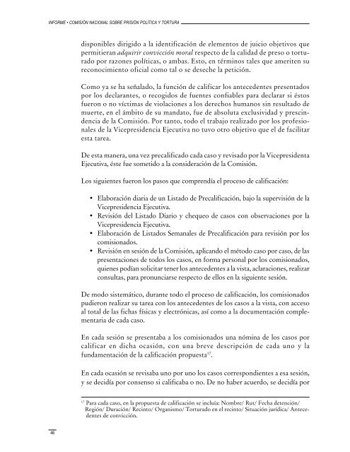 Informe de la ComisiÃ³n Nacional sobre PrisiÃ³n PolÃ­tica y Tortura