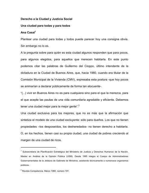 Derecho a la Ciudad y Justicia Social - AsociaciÃ³n de ...