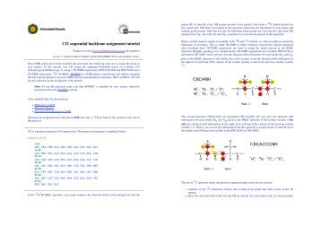 Backbone sequential assigment tutorial - NMR Spectroscopy ...