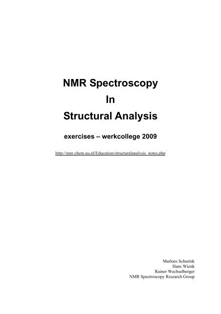 NMR Spectroscopy In Structural Analysis
