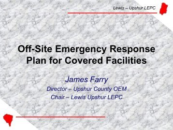 Off-Site Emergency Response Plan for Covered Facilities