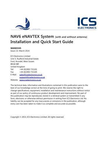 Installation and Quick Start Guide - ICS Electronics Ltd