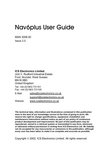 Nav6plus User Guide - ICS Electronics Ltd