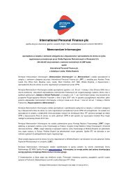 Memorandum Informacyjne - Dom Maklerski BZ WBK