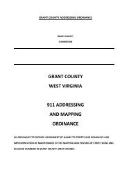 grant county west virginia 911 addressing and mapping ordinance