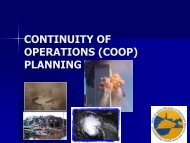 CONTINUITY OF OPERATIONS (COOP) PLANNING