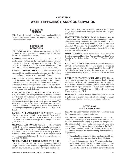 Green Building Standards Code - State of California