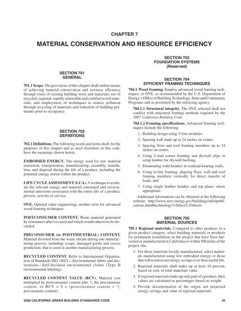 Green Building Standards Code - State of California