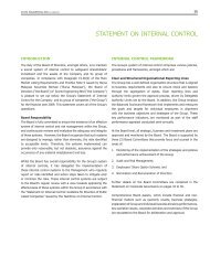 Statement on Internal Control - Scomi Energy & Logistics Engineering