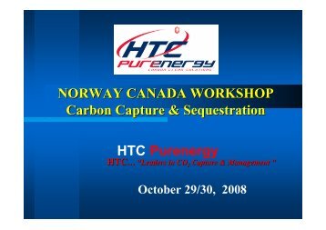 NORWAY CANADA WORKSHOP Carbon Capture & Sequestration ...