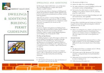 Dwellings and Additions Building Permit Guidelines