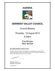 16 August 2012 - Derwent Valley Council