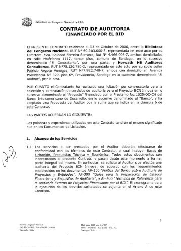 contrato de auditoria - Biblioteca del Congreso Nacional de Chile