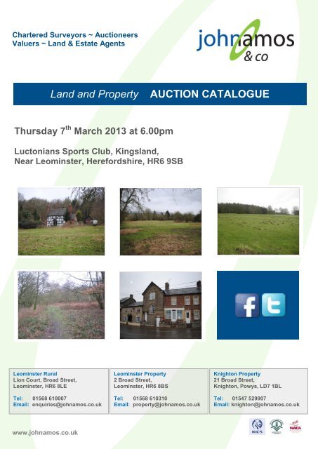 Land and Property AUCTION CATALOGUE - John Amos & Co