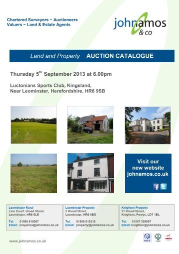 Land and Property AUCTION CATALOGUE - John Amos & Co