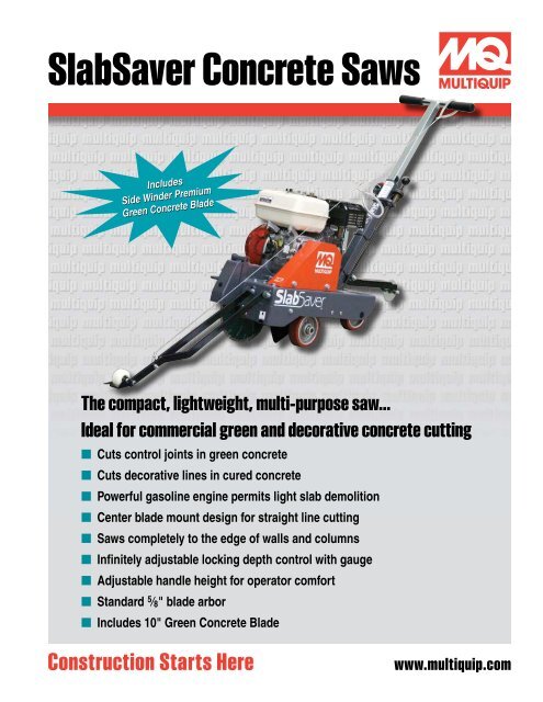 Slab saver concrete saw deals