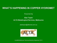 what's happening in copper hydromet - ALTA Metallurgical Services