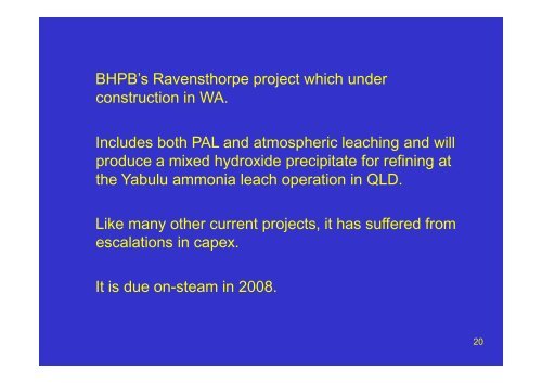 nickel processing technology 10 years on from cawse, bulong and ...