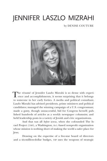 JENNIFER LASZLO MIZRAHI - Jewish Sages of Today