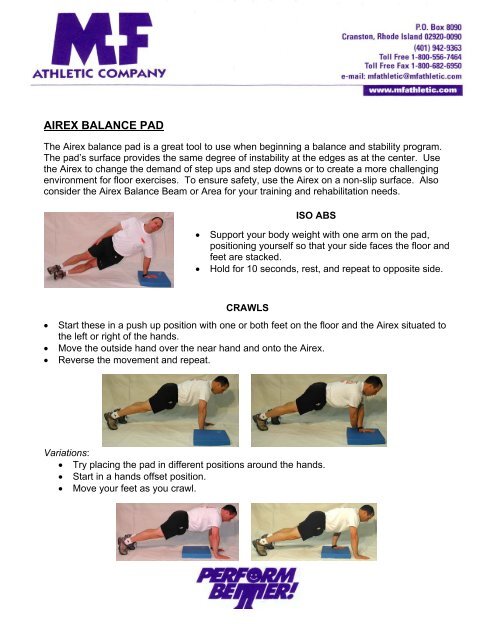 Airex Balance Pad Training Exercises (PDF) - Perform Better