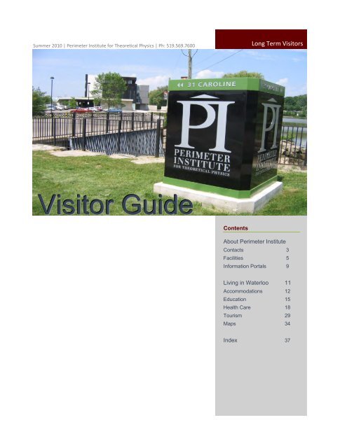 Visitor Guide - Perimeter Institute