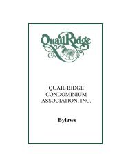 Bylaws - Quail Ridge Country Club Realty, Inc.