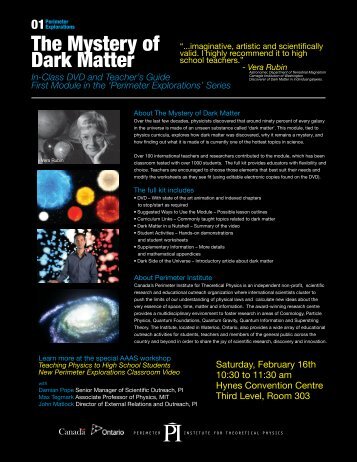 The Mystery of Dark Matter - Perimeter Institute