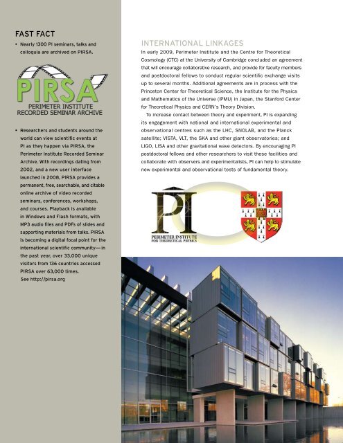 2009 Annual Report - Perimeter Institute