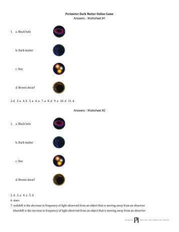 Perimeter Dark Matter Online Game Answers ... - Perimeter Institute