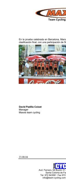 2004 - Maxxis-MSC - CJAM team cycling