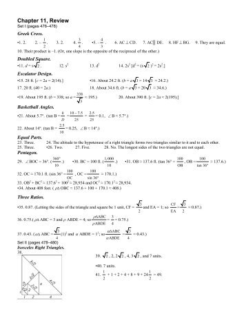 Chapter 11 Review ex. answers