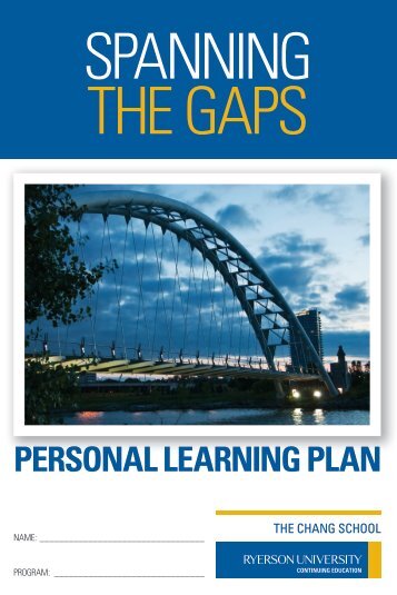 personal learning plan - The Chang School - Ryerson University